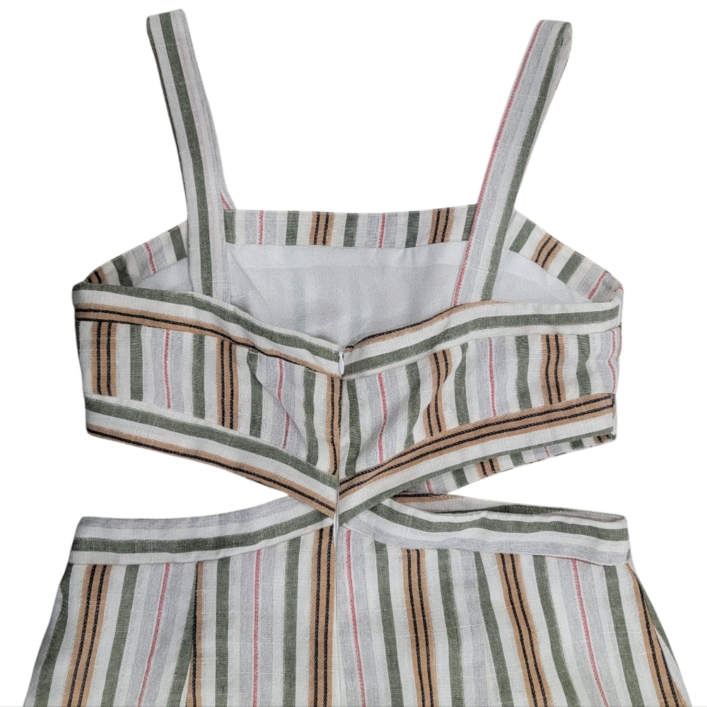 Talulah Striped Wide Leg Jumpsuit Side Cutouts Coastal Lightweight Women… - Picture 11 of 17